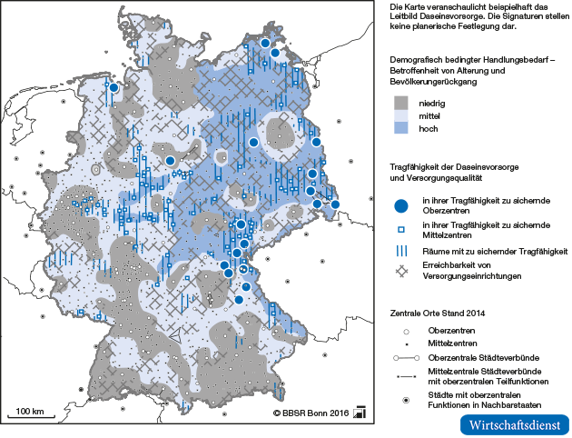 Leitbildkarte Daseinsvorsorge in Deutschland
