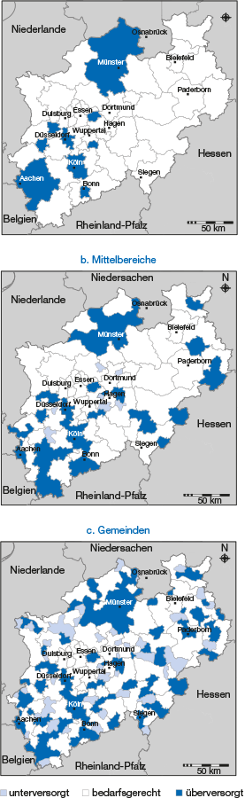 Hausärztlicher Versorgungsgrad in Nordrhein-Westfalen 2013